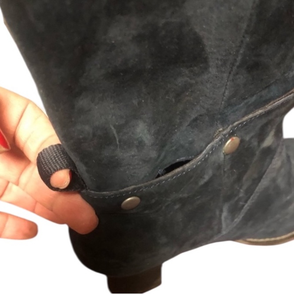 CAT Caterpillar 3 in 1 Navy  leather adjustable lengths boots rubber sole NIB - Picture 15 of 15